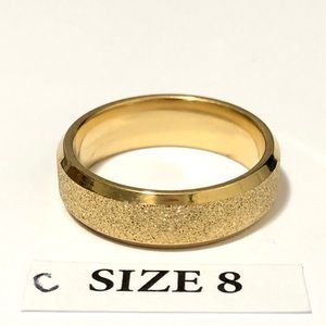 Men’s / Women’s Frosted Gold Tone Ring, Size 8